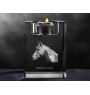 Holsteiner Horse - Candle holder with picture of a horse, crystal tealight holder, personalised gift by Art-Dog brand
