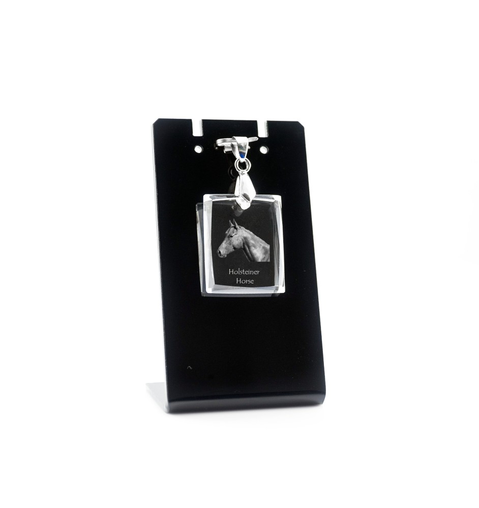 Holsteiner Pferd - Crystal pendant with horse, photo necklace, unique jewellery by Art-Dog