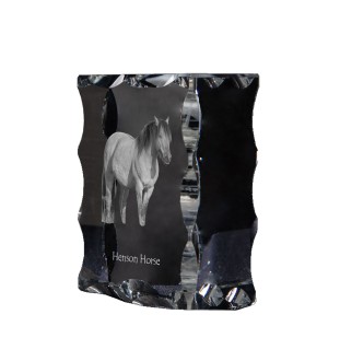 Henson-Pferd - crystal with a picture of a horse, glass statuette with a picture, unique frame with a picture from Art-Dog brand