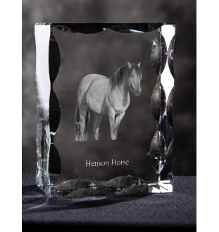 Cheval Henson - Kristall mit einem Pferdebild, Glasstatuette mit einem Bild, einzigartiger Bilderrahmen der Marke Art-Dog