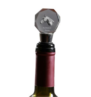 Holsteiner Horse - Bottle stopper, crystal wine stopper with picture of a horse, personalised gift for bartender by Art-Dog brand