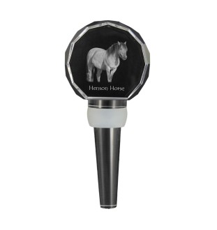Henson Horse - Crystal bottle stopper with horse, unique wine stopper with photo, personalised gift for sommelier by Art-Dog brand