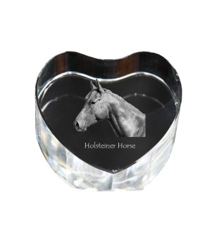 Holsteiner Pferd - Pferdefoto im Kristall, Kristallherz, einzigartiger Bilderrahmen der Marke Art-Dog