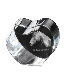 Holsteiner Pferd - Pferdefoto im Kristall, Kristallherz, einzigartiger Bilderrahmen der Marke Art-Dog