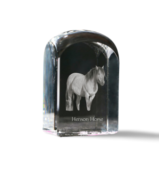Cheval Henson - un cube de cristal avec une photo, une photo de cheval dans le cristal, un presse-papiers cubique de la marque Art-Dog
