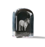Cheval Henson - un cube de cristal avec une photo, une photo de cheval dans le cristal, un presse-papiers cubique de la marque Art-Dog