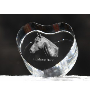 Holsteiner Pferd - Pferdefoto im Kristall, Kristallherz, einzigartiger Bilderrahmen der Marke Art-Dog