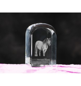 Cheval Henson - un cube de cristal avec une photo, une photo de cheval dans le cristal, un presse-papiers cubique de la marque Art-Dog