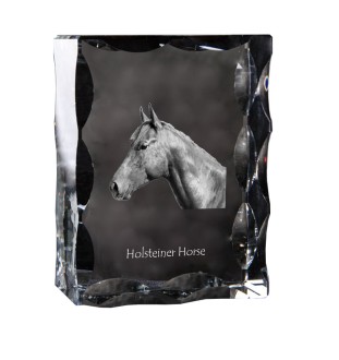 Holsteiner Pferd - crystal with a picture of a horse, glass statuette with a picture, unique frame with a picture from Art-Dog brand
