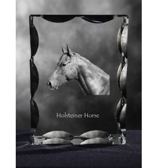 Holsteiner Pferd - crystal with a picture of a horse, glass statuette with a picture, unique frame with a picture from Art-Dog brand