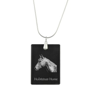 Holsteiner Horse - Crystal pendant with horse, silver necklace with photo, personalised pendant by Art-Dog brand