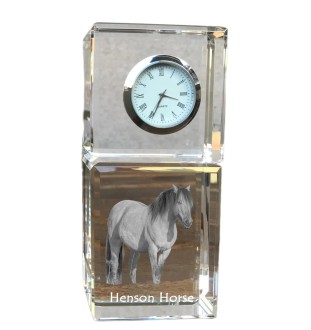 Henson Horse - crystal clock with a photo, photo of a horse in crystal, personalized desk clock by Art-Dog brand