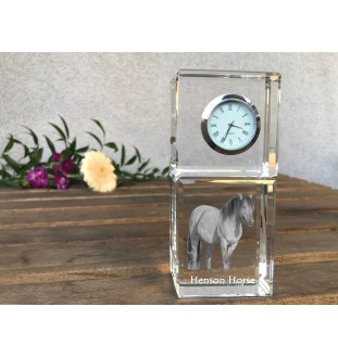 Henson Horse - crystal clock with a photo, photo of a horse in crystal, personalized desk clock by Art-Dog brand