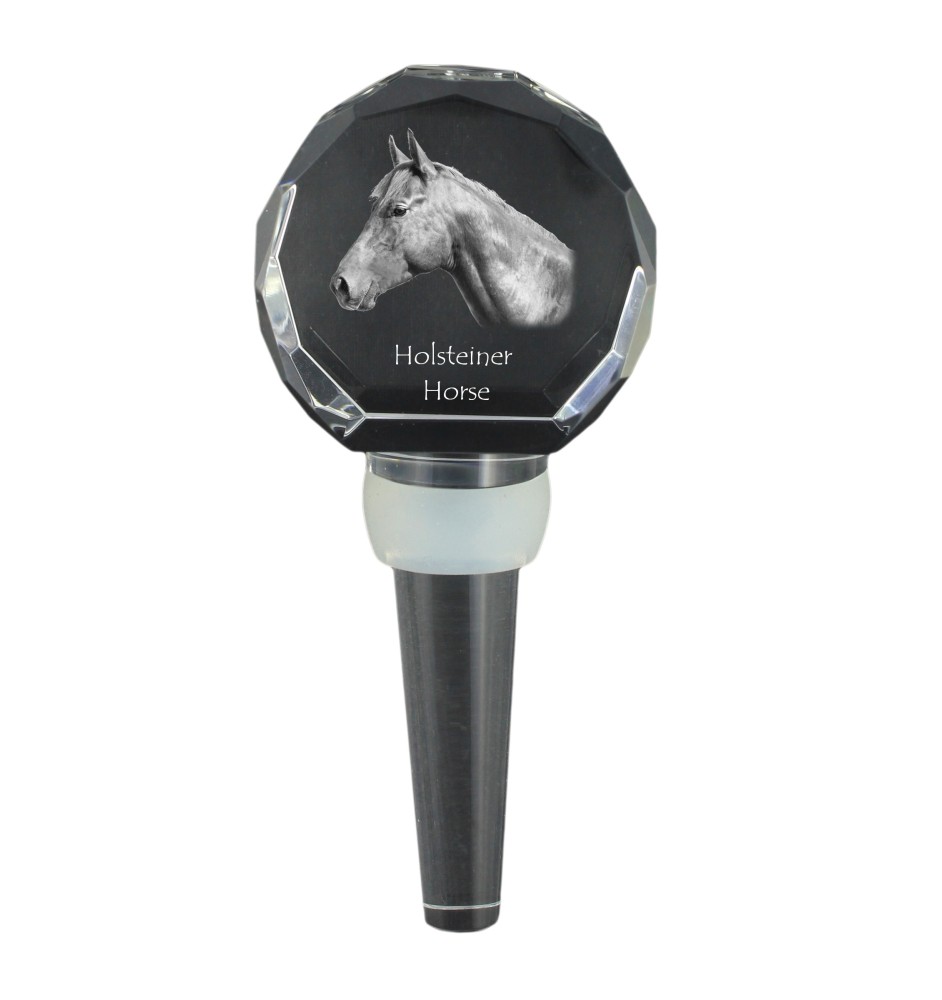 Cheval Holsteiner - Bouchon de bouteille en cristal avec cheval, bouchon de vin unique avec photo, cadeau personnalisé pour sommelier par la marque Art-Dog