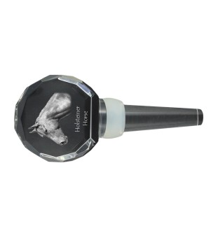 Holsteiner Horse - Crystal bottle stopper with horse, unique wine stopper with photo, personalised gift for sommelier by Art-Dog brand