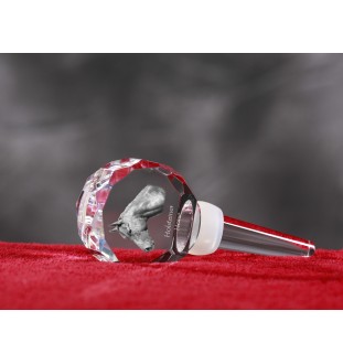 Holsteiner Horse - Crystal bottle stopper with horse, unique wine stopper with photo, personalised gift for sommelier by Art-Dog brand