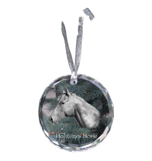 Cheval Holsteiner - boule de Noël en cristal avec une photo, photo de cheval dans le cristal, décoration personnalisée pour sapin de Noël de la marque Art-Dog
