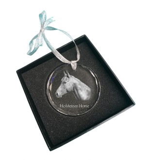 Holsteiner Horse - crystal bauble with a photo, horse photo in crystal, personalized Christmas tree ornament by Art-Dog brand