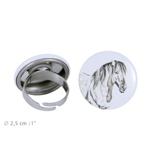Cheval Henson - Bague de collection avec l'image d'un cheval, produit fait à la main, marque Art-Dog