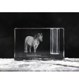 Cheval Henson - Porte-stylos, organiseur en cristal avec image d'un cheval, décoration de bureau unique par la marque Art-Dog