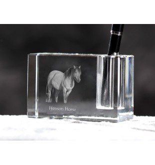 Cheval Henson - Porte-stylos, organiseur en cristal avec image d'un cheval, décoration de bureau unique par la marque Art-Dog