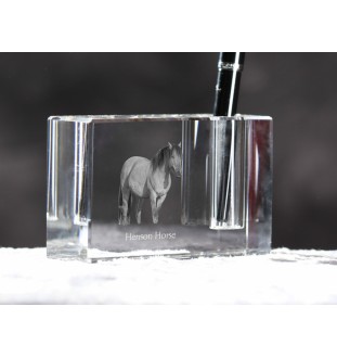Cheval Henson - Porte-stylos, organiseur en cristal avec image d'un cheval, décoration de bureau unique par la marque Art-Dog
