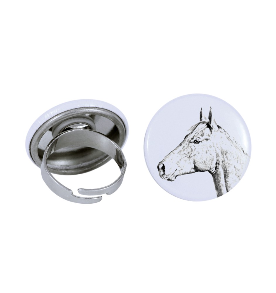 Cheval Holsteiner - Bague de collection avec l'image d'un cheval, produit fait à la main, marque Art-Dog
