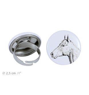 Holsteiner Horse - collector's ring with a horse portrait, handmade product, Art-Dog brand