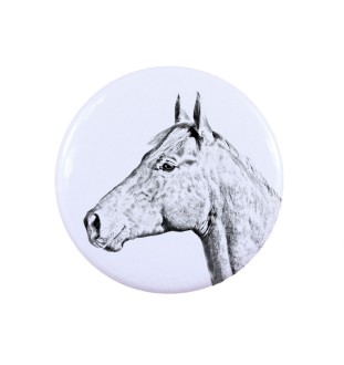 Cheval Holsteiner ornement de chemise, broche pour sac, cadeau idéal avec la possibilité d'ajouter votre propre graphisme de la marque Art-Dog