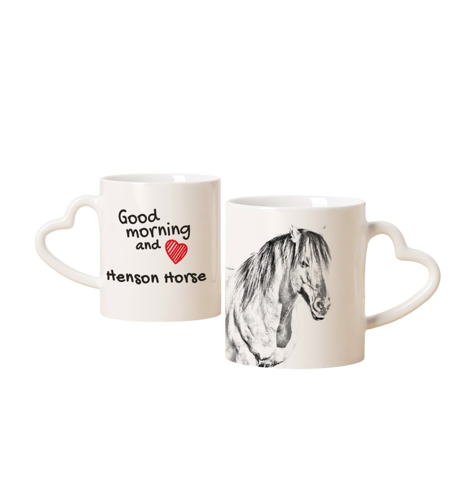 Henson-Pferd - Tasse mit Hund, entzückende Tasse mit herzförmigem Henkel, universelles Geschenk der Marke Art-Dog