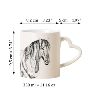 Henson-Pferd - Tasse mit Hund, entzückende Tasse mit herzförmigem Henkel, universelles Geschenk der Marke Art-Dog
