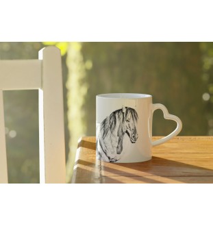 Henson Horse - cup with a dog, adorable cup with a heart-shaped handle, universal gift from the Art-Dog brand