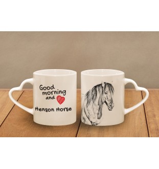 Henson-Pferd - Tasse mit Hund, entzückende Tasse mit herzförmigem Henkel, universelles Geschenk der Marke Art-Dog