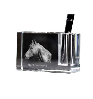 Holsteiner Horse - Pen stand, crystal organiser with picture of a horse, unique desk decoration by Art-Dog brand