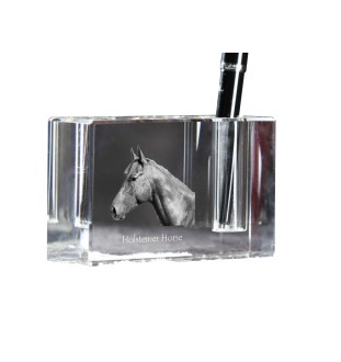 Holsteiner Horse - Pen stand, crystal organiser with picture of a horse, unique desk decoration by Art-Dog brand