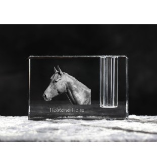Holsteiner Horse - Pen stand, crystal organiser with picture of a horse, unique desk decoration by Art-Dog brand