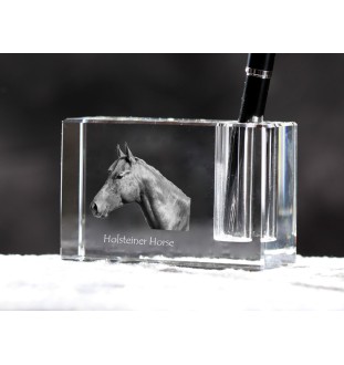 Holsteiner Horse - Pen stand, crystal organiser with picture of a horse, unique desk decoration by Art-Dog brand