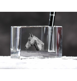 Holsteiner Horse - Pen stand, crystal organiser with picture of a horse, unique desk decoration by Art-Dog brand