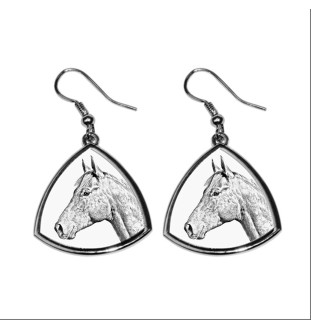 Holsteiner Horse - earrings with a horse, hanging earrings with a picture, personalized jewelry with Art-Dog brand print