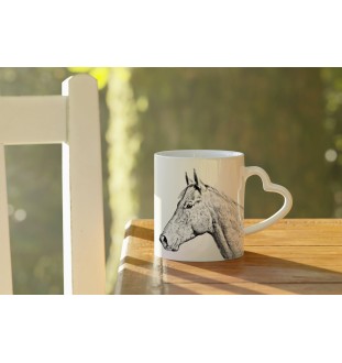 Holsteiner Pferd - Tasse mit Hund, entzückende Tasse mit herzförmigem Henkel, universelles Geschenk der Marke Art-Dog