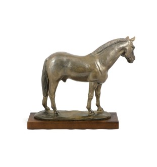 Hannoveranisches Pferd - Reiterstatue, Pferdesilhouette auf Holz, prestigeträchtiger Preis im Wettbewerb der Marke Art-Dog