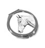 Holsteiner Horse - pocket mirror with a horse, personalized mirror for a purse, compact mirror with Art-Dog brand print