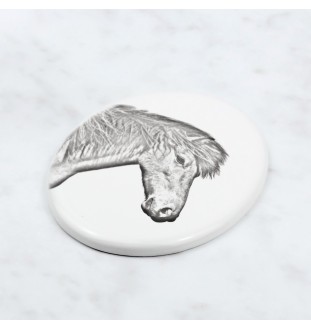 Islandpferd - Gedenktafel mit einem Pferdefoto, Grabplatte mit Druck, personalisierte ovale Platte von Art-Dog.