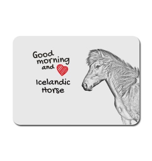 Cheval islandais - tapis de souris imprimé, tapis de souris personnalisé avec un cheval, un gadget unique pour un employé de bureau de la marque Art-Dog