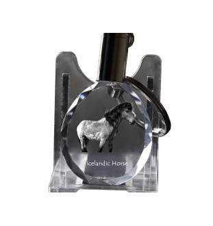 Cheval islandais - pendant with a picture of a horse, crystal key ring in a gift box, unique gift by Art-Dog brand