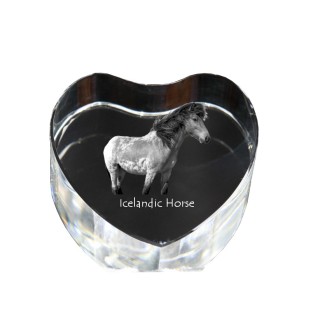 Icelandic Horse - a photo of a horse in crystal, a crystal heart, a unique frame with a photo from the Art-Dog brand