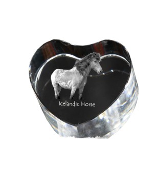 Cheval islandais - une photo de cheval dans un cristal, un cœur en cristal, un cadre exceptionnel avec une photo de la marque Art-Dog