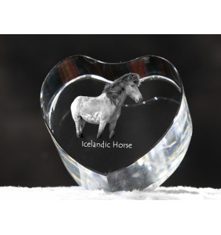 Islandpferd - Pferdefoto im Kristall, Kristallherz, einzigartiger Bilderrahmen der Marke Art-Dog