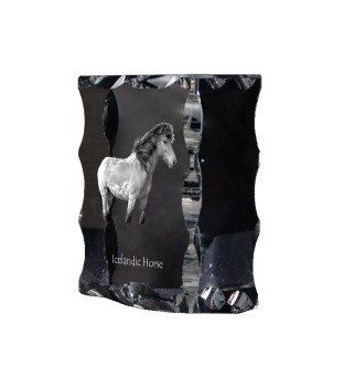Icelandic Horse - kryształ ze zdjęciem konia, szklana statuetka ze zdjęciem, wyjątkowa ramka ze zdjęciem marki Art-Dog