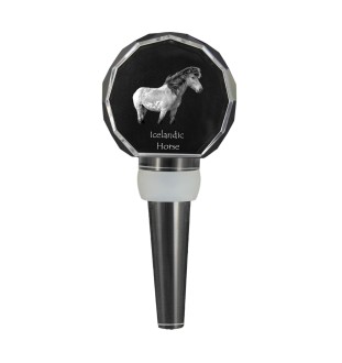 Cheval islandais - Bouchon de bouteille en cristal avec cheval, bouchon de vin unique avec photo, cadeau personnalisé pour sommelier par la marque Art-Dog